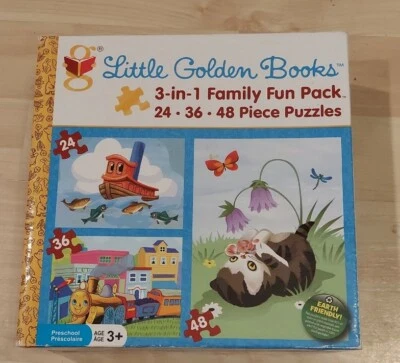 LITTLE GOLDEN BOOKS 3 EN 1 PAQUETE DIVERTIDO FAMILIAR ROMPECABEZAS EDAD 3 PREESCOLAR Nuevo Foto 1 de 2