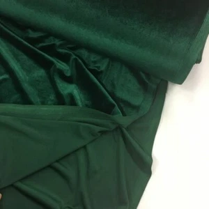 French(Hunter Green)4 WAY Spandex Stretch Velvet Fabric By The Yard//Smooth Back - Picture 1 of 8