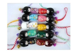 new lot 20 pcs 10color girl mix Japanese Oriental Kokeshi Doll Handbag Charm - Picture 1 of 2