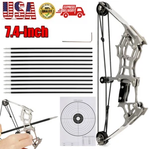 7.4-inch Compound Bow & Arrows Set Target Shooting Archery Bow w/ 12Pcs Arrows - Picture 1 of 12