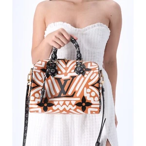 Louis Vuitton Speedy Umhängetasche 25 Schulranzen Tasche Creme Karamell Clafoutis Grafik - Bild 1 von 11