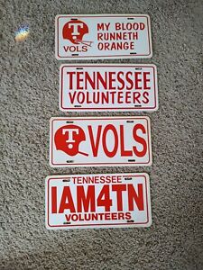 Vintage Tennessee Vols Volunteers License Plate Car Tags Football Lot Of 4