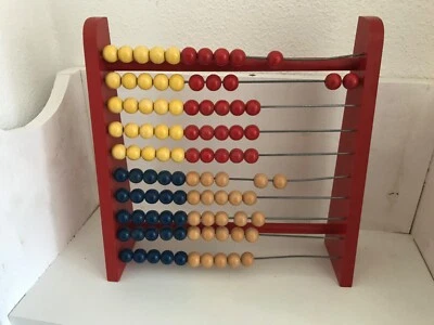 Rechenschieber - Abakus - aus Holz - 70 er Jahre - Shabby - Bild 1 von 4
