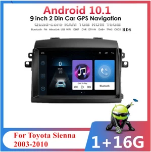 9'' Android 10.1 Car Stereo Radio GPS Navi 1GB+16GB For Toyota Sienna 2003-2010 - Picture 1 of 11