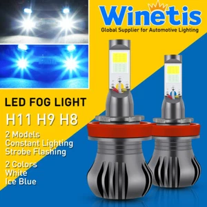 2pcs H11 H8 H9 DRL Fog Light Bulb LED Driving Switchback White Ice Blue Strobe - Picture 1 of 9