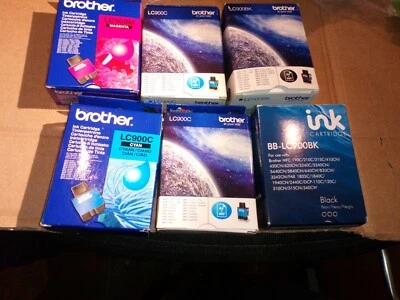 3 X  Brother LC900 Cyan  2  X  LC900BK One Original one compatible, 1 X Magenta - Image 1 of 4