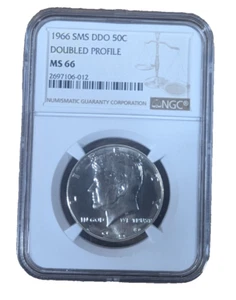 1966 50C SMS DDO Kennedy Half Dollar NGC MS 66 Doubled Profile New Holder - Picture 1 of 5