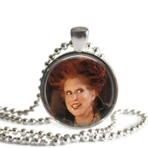 Hocus Pocus Winifred Sanderson 1 Inch Silver Plated Pendant Necklace Handmade - Picture 1 of 5