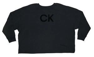 Calvin Klein Performance Plus Size 2X Logo Front Women's Sweatshirt NWT Black - Picture 1 of 2