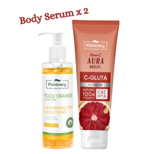 Plantnery Body Serum Yuzu Orange Vitamin C Gluta Plus Hya Booster Brightening - Picture 1 of 8