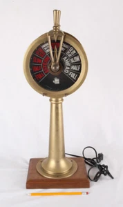 Engine Order Telegraph Ship Throttle Light, w Bell, 18.5" Tall, Brass, Solid - Picture 1 of 6