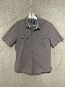 Rip Curl Mens Button Up Shirt Slim Fit Size Medium Adult blue short sleeve - Picture 1 of 5