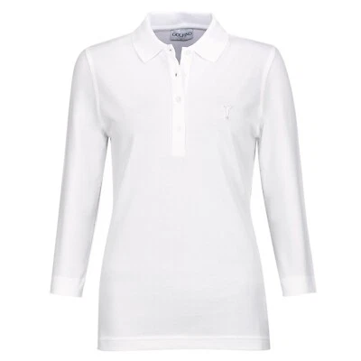 NWT Golfino Ladies MELINA WHITE 3/4 SLEEVES POLO 4339622 100 White Sz 4 6 NEW - Image 1 of 4