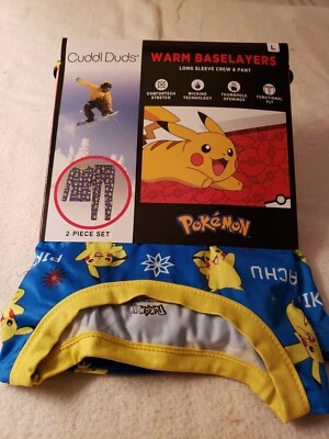 Cuddl Duds Boys 2 - Piece Set Warm Baselayers Pokemon, L - Image 1 of 4