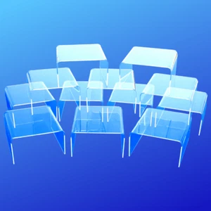 Clear Acrylic Display Risers 4" Wide, Lot of 12, Made In USA - Picture 1 of 2