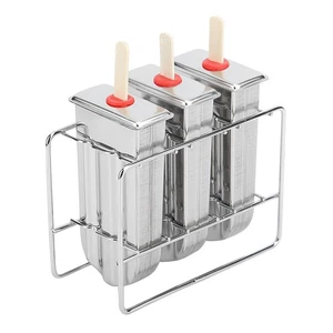 Food Grade Stainless Steel Ice Cream Mould 3 Pack Round Head Popsicle Mould Set - Imagen 1 de 8