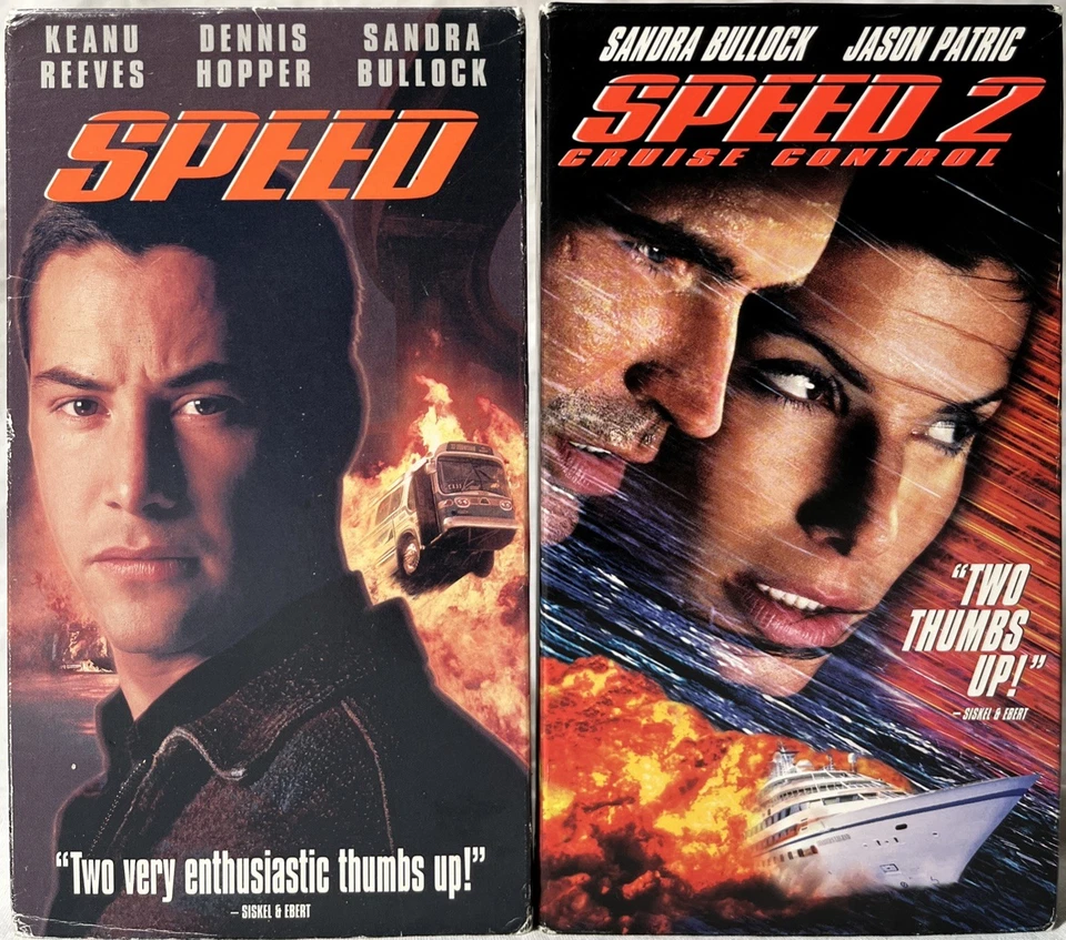 2 VHS Lot - SPEED 1 & 2 (1994 & 1997) Keanu Reeves, Sandra Bullock FREE SHIPPING - Image 1 of 4