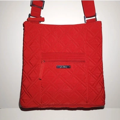 VERA BRADLEY Tango Red Microfiber Large Hipster Crossbody Bag Holiday Gift NWT - Image 1 of 4
