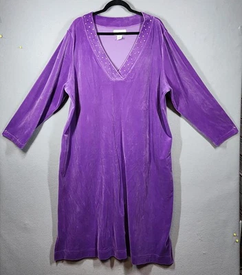 Bolsos femininos Velour Mumu 1X impressões naturais roxo manga longa gola V - Imagem 1 de 4