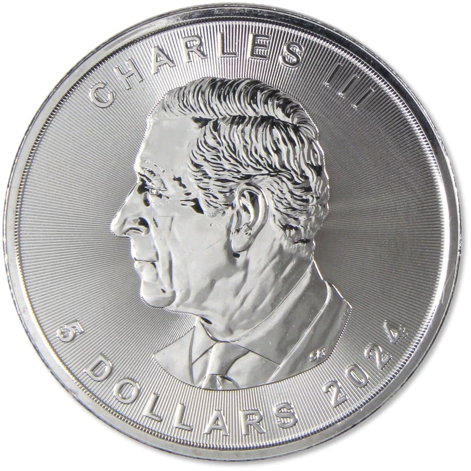 Moneda de plata hoja de arce canadiense 2024 1 oz .9999. Auténtico. Cuidado con los demás Foto 1 de 3