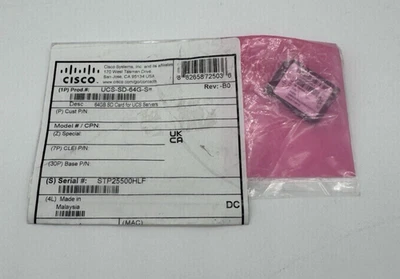 Cisco UCS-SD-64G-S 64GB SD Card Flash Memory Module for UCS Servers NEW - Image 1 of 3
