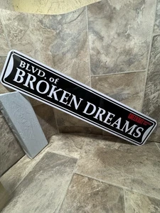 2005 Green Day, Blvd Of Broken Dreams Metal Street Sign 2ft x 5” Preowned - Picture 1 of 7