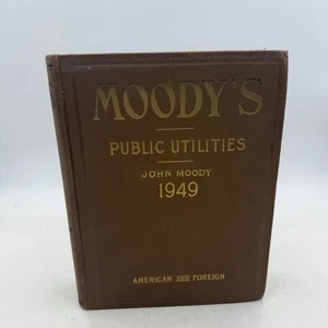 Moody's Public Utilities John Moody 1949 Rare Financial Books 1620 Pages - Picture 1 of 9