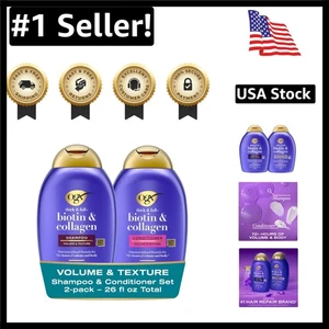 Ogx Thick Full Biotin Collagen Shampoo And Conditioner 13 Fl Oz Pack Of 2 - Picture 1 of 10
