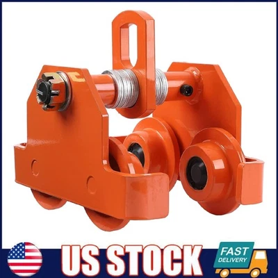 Manual Trolley 4400 LBS / 2 Ton Push Beam Trolley Heavy Duty 3.5"-8" Adjustable - Image 1 of 4