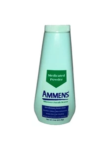 Vintage Ammens medizinisches Pulver Dusche frisch 11 Unzen Flasche Film Requisite selten grün Y2K - Bild 1 von 3