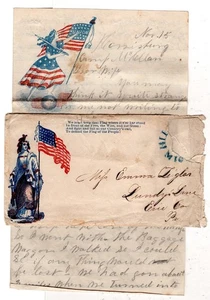 Civil War Patriotic & Illustrated Lettersheet Camp McClellan Harrisburg - Picture 1 of 5