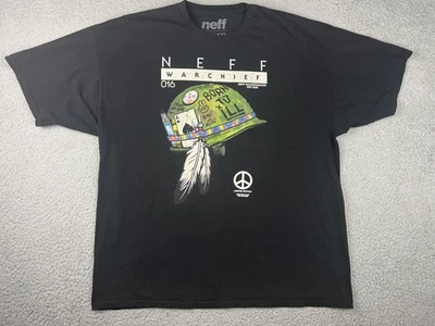 Camisa Neff Warchief Para Hombres 2XL Negra Edición Limitada Paz Gráfica Camiseta Arte Años 2000 Foto 1 de 4
