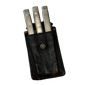 Set di 3 lima per matite e unghie forbici edoardiane - antica custodia in argento sterling  - Foto 1 di 10