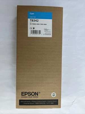Cartucho de tinta cian Epson SC-P9000/8000/7000 original caducado 7/21 T8342 C13T834200 Foto 1 de 4