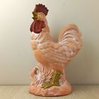 Terracotta Rooster Ornament Natural Detailed Chicken With Red And Gold Accents