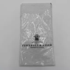 TURNBULL & ASSER Silk Striped Pocket Square Handkerchief - Brand New Sealed - Picture 1 of 3