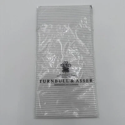 TURNBULL & ASSER Cotton Striped Pocket Square Handkerchief - Brand New Sealed - Image 1 of 3