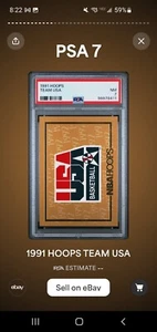 1991 NBA Hoops 1992 Dream Team USA Basketball Rare GOLD Cover Card PSA 7 - Bild 1 von 2