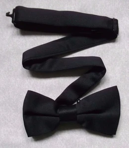 Black Vintage Bow Tie Mens Dickie Bowtie Adjustable - Picture 1 of 2