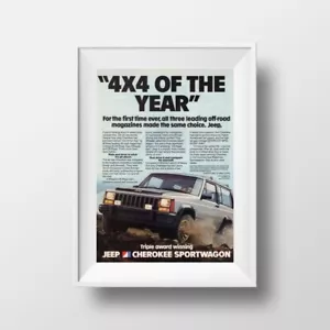 Vintage Jeep Cherokee Sportwagon Ad 1984 | 4x4 of the Year Award Winner - Picture 1 of 3