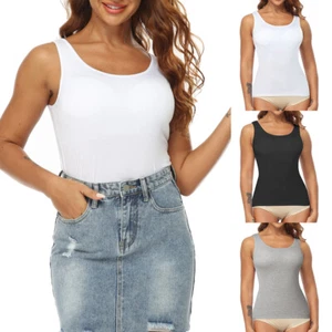 Women Summer Cami Compression Tank Top Tummy Control Body Shaper Vest Camisole - Picture 1 of 20