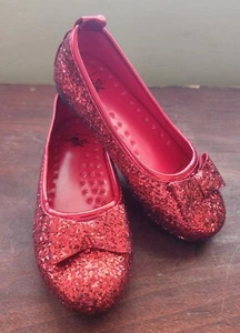 Wizard Of Oz Dorothy Red Sequin Shoes By Rubies Child Size Small - Picture 1 of 10
