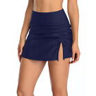 Women's Wide Band Swim Skirt Skort Tankini Bottoms Bikini Beach Swimwear Black /