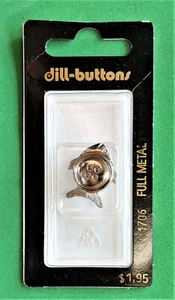 (1) Silver Fish Button Full Metal 3/4" (20mm) Dill-Buttons of America #1706 New - Picture 1 of 1