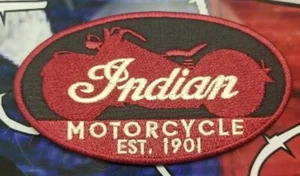 EMBROIDERED INDIAN MOTORCYCLES OVAL PATCH (Please Read Ad) - Picture 1 of 3