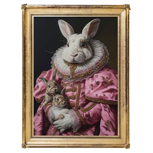 Rabbit Victorian Art Print, Poster Wall Decor, Bunnies, Animal Poster - Picture 1 of 8