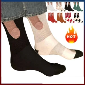 1Pair of Warm Funny Socks For Men Novelty Joke Gag Prank Printing Gift Holiday - Picture 1 of 21
