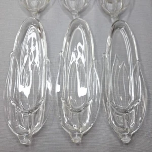 VTG 40’s CORN ON THE COB Boats Clear Pressed Heavy Glass Dishes 10.5" Set of 6 - Picture 1 of 14