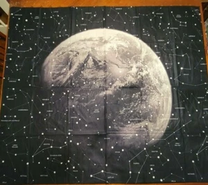 MOON TAPESTRY WALL HANGING STARRY NIGHT 59" X 51" - Picture 1 of 8