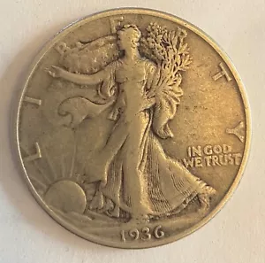 1936-d walking liberty half nice - Picture 1 of 2